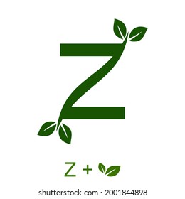 Letter Z with a leaf concept. Very suitable in various natural business purposes also for icon, symbol, logo and many more.