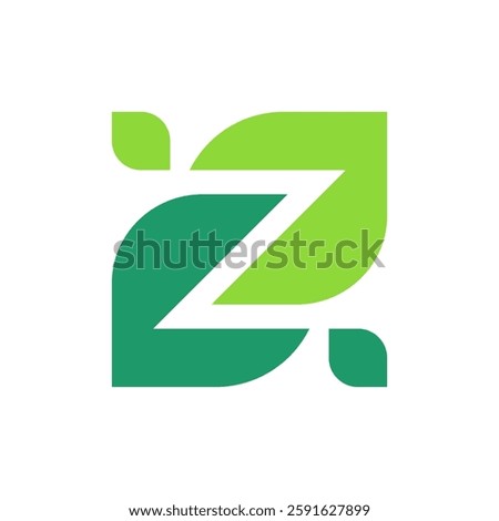 Letter Z leaf creative modern logo design