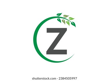 Letter Z leaf growth logo icon design symbol
