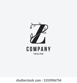 letter Z leaf icon logo design concept, floral logo icon sign. Vector illustration