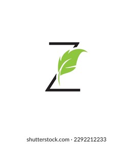 Letter Z With Leaf Logo	