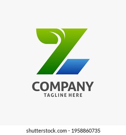 Letter Z leaf logo design	
