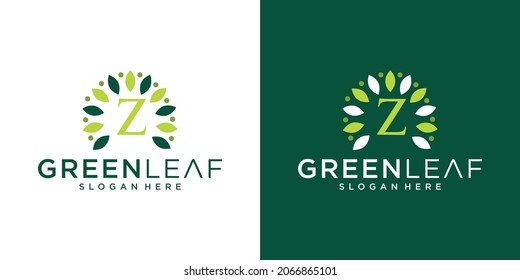 Diseño del logotipo de la hoja de letra z