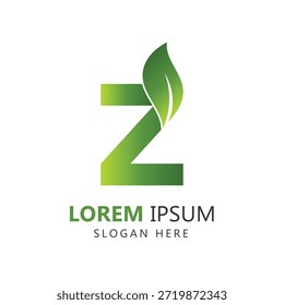 Letra Z Leaf Logo Plantilla para el diseño de marca
