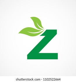 Letter Z Leaf Logo Vector Design