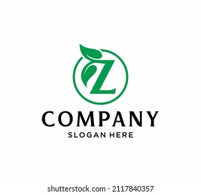 letter z with leaf logo, z leaf vector, leaf logo initial logo