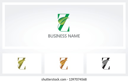Letter Z Leaf Sprout Logo