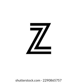 Letter Z lines geometric symbol simple logo vector