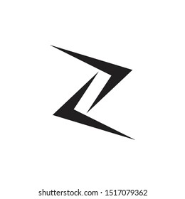 letter z linked arrow simple geometric logo vector