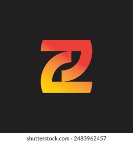 letter z linked rotate simple gradient logo vector 