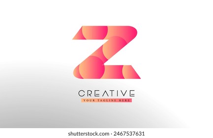 Letter Z logo from abstract shapes. Colorful monogram sign logotype. Vector illustration.