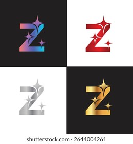 Letter Z logo, Z logo, AI logo set, modern and minimal design, tech-inspired, colorful icons and symbols, suitable for artificial intelligence, innovation, branding, startups, and digital identity.
