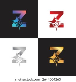 Letter Z logo, Z logo, AI logo set, modern and minimal design, tech-inspired, colorful icons and symbols, suitable for artificial intelligence, innovation, branding, startups, and digital identity.