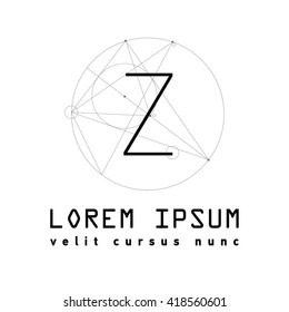 Letter Z Logo . Alphabet design element . Geometric ABC concept type as logotype. Typography icon line art. Moden. Hipster font