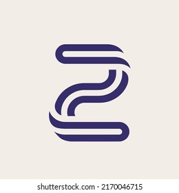 Letter Z logo. Alphabet initial. Lettering sign isolated on light background. Modern, deco design, web, tech, minimalist style icon for brand identity. Typographic monogram.