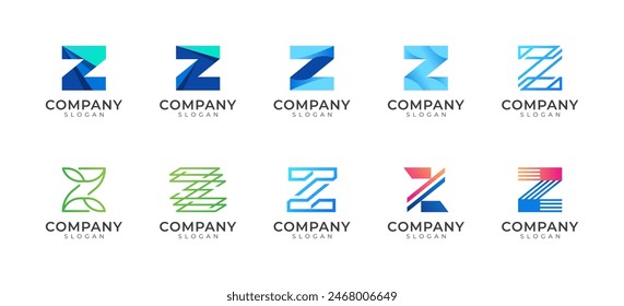 Letter Z logo alphabet vector symbol. Abstract initial letters Z monogram logo template, icon for business