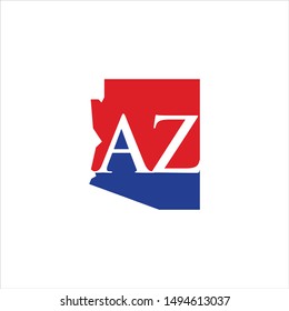 Letter A and Z Logo. Arizona Map Symbol. Icon Vector Eps 10.