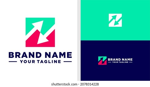 LETTER Z LOGO ARROW NEGATIVE SPACE TRADE EDITABLE