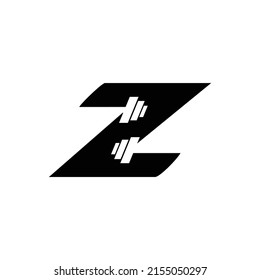 Letter Z Logo With barbell. Fitness Gym logo