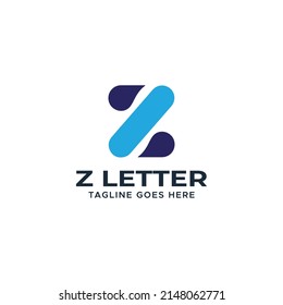 letter Z logo. Blue Z logo clean and modern icon design template elements. navy blue Z logo icon for technology. 