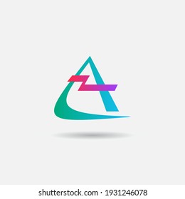 Letter A and Z logo blue and pink gradient design