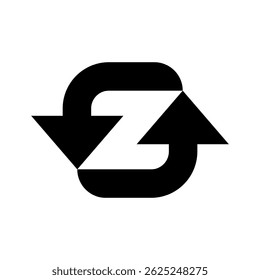 Letter Z logo concept minimal black and white vector