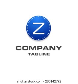 Letter Z logo , creative blue Fasihon circle , Elegant calligraphic , Company logo design . vector illustration