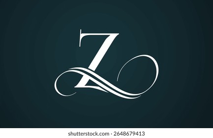 Letra z design logotipo com um fundo azul. Moderno moderno design inicial de logotipo de letra z de luxo. Modelo de vetor de design de logotipo de letra z premium real.