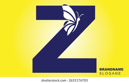 letter Z logo design with butterfly illustration logo concept