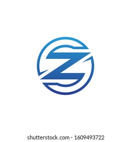 letter z logo design with circle