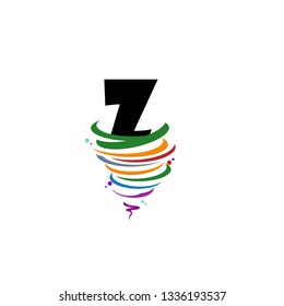 a Letter Z Logo Design with colorful tornado