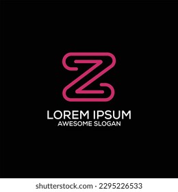 letter z logo design colorful line art