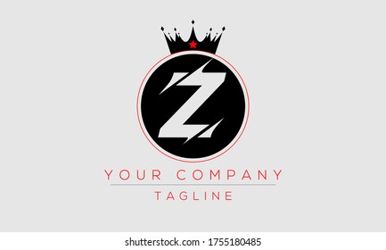 Letter Z Logo Design, Creative Modern Icon Z With Crown Head