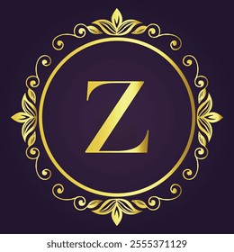 Letter Z Logo Design, Creative Minimal ZZ Monogram. abstract vector logo monogram. Z Flower logo Wedding logo. Elegant monogram. Illustration of wedding monogram with flower frame.
