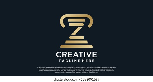 Letter Z logo design of justice unique concept Premium Vector
