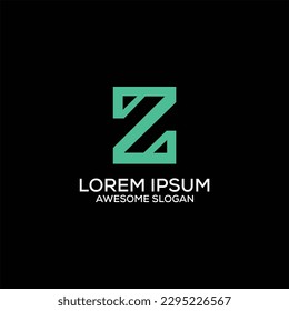 letter z logo design line art colorful