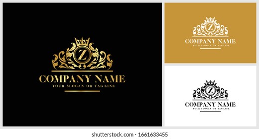 Letter Z logo design luxury gold vector template