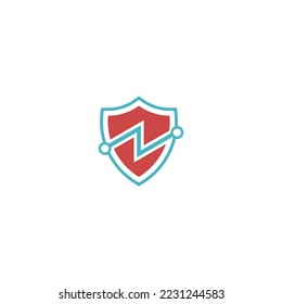 Logo-Design des Buchstaben z mit Schildsymbol