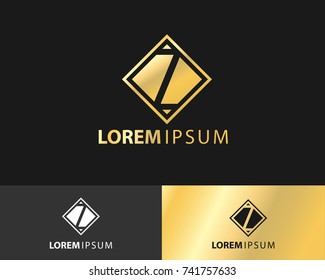letter Z logo design, with a stylish square and elegant colors