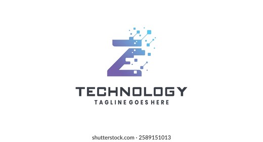 Letter Z logo design for technology