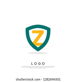 letter Z logo design template. creative sign. Universal vector icon. SHIELD style - Vector