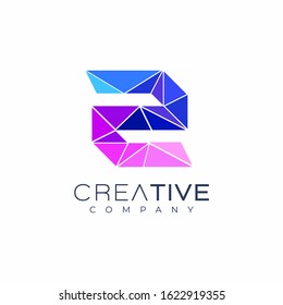 letter Z logo design template. Art tech media app creative sign