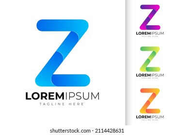 Logo-Designvorlage Letter z. Kreative moderne Mode z Typografie und bunter Farbverlauf-Gefälle