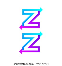 Letter Z logo design template. Arrow creative sign