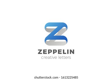 Letter Z Logo design vector template Ribbon Font style Typography.