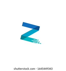 letter Z logo design vector for technology. Digital logo pixel concept with pixel