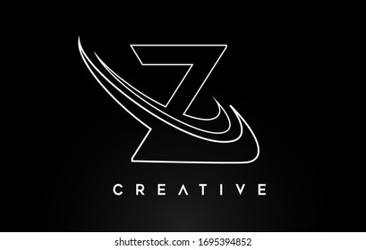 Buchstabe Z Logo. Z Letter Design Vektorillustration mit Monogram Lines Swash Vektorillustration Illustration. 