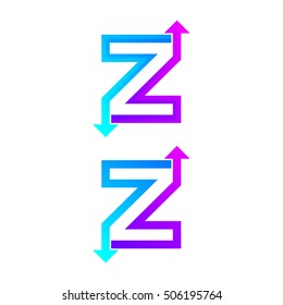Letter Z logo design vector. Arrow sign.Business symbol