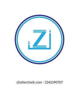 diseño de elementos de logotipo Z de letra con variación de círculo