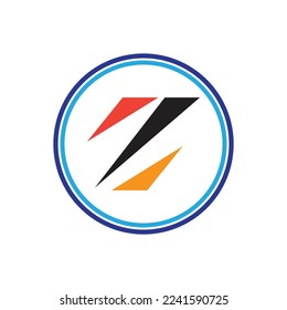 letter Z logo element design with circle variation